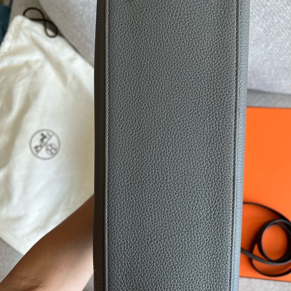 Authentic 28 cm Hermes KELLY Bag ETAIN Grey Togo Leather New in Box - Picture 7 of 10